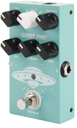 GHOSTFIRE Guitar Delay Pedal for Pedal Boards,9 Different Delay Effects for Electric Guitar, Bass,Tape,True Bypass (UFO Delay)