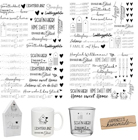 FloraVigo Rub On Sticker circa A5 19 x 14 cm, decorazione per compleanno, Keraflott, matrimonio, casa, pellicola per mobili, vetro, legno, album fotografici, decorazioni fai da te, estetica adesiva (4