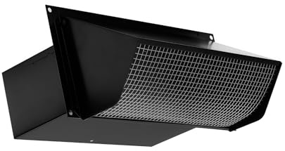 Wall Vent Cap for Microwave,Range Exhaust,Bath Ventilation fan,Commercial Range Hood,Vent hood for 3-1/4 x 10 Duct,Black