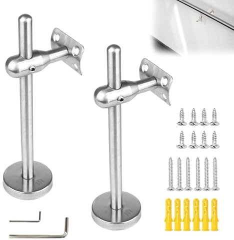 Soporte De Barandilla Ajustable, 2PCS Soporte Pasamanos De Acero Inoxidable Soporte De Pared Resistente Soporte De Barandilla Con Tornillos Para Barandillas De Madera Cuadradas O Redondas Interiores