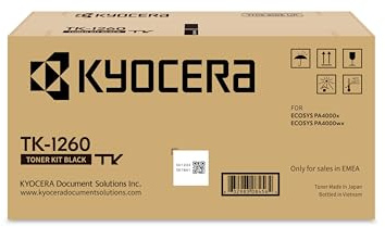 Kyocera TK-1260 Original Toner Drucker Schwarz 1T0C150NL0, 10.000 Seiten | Drucker Toner kompatibel für ECOSYS PA4000x, ECOSYS PA4000wx. Tonerkartusche