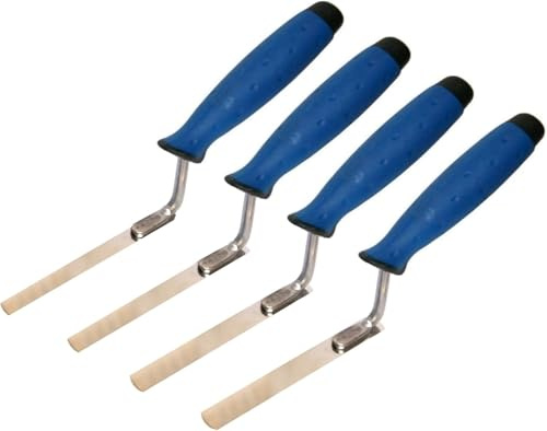 4 x Edelstahl Fingerspitzkelle Set 8 10 12 14 mm mit Gummigriff