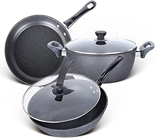 Prettiee Set di pentole Padella pentola per zuppa Padella per stufato Padella Padella Antiaderente pentola per Cucinare Set di pentole da Cucina pentola per stufato vaporiera