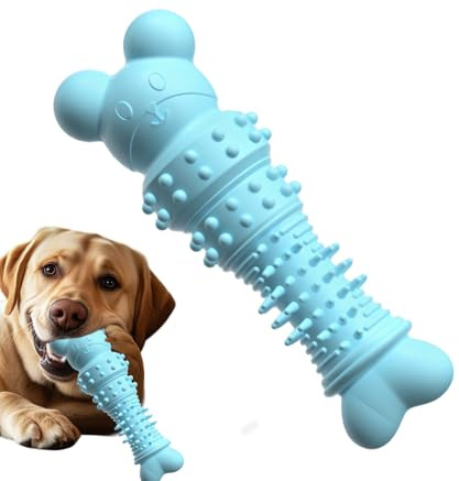 Dog Chew Toys - Bite Resistant Dog Toys, Pet Toys | Wishbone Real Bacon Medium, Interactive Pet Enriching Accessory,