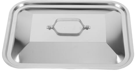 BESTOYARD 25x35cm Backblechdeckel Für Rechteckige Stainless Steel Auflaufformen Spülmaschinenfeste Abdeckung Für Grill Catering Und Outdoor-einsätze Mit Praktischem Griff Für Einfachen