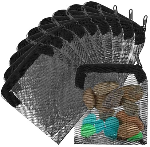 10Pcs Aquarium Media Bags,Aquarium Filter Bags,Tank Bag Filter Media for Fish Tank Pond Pump Mesh Filters Bag for Activated Carbon Filters Stones Ceramic Rings Biospheres Gravel