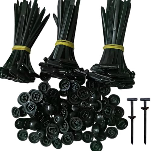 Attaches-câbles universelles en nylon, 120 pièces, robustes, autobloquantes, résistantes aux UV, attaches-câbles universelles à fixation par pression, clips de fixation pour pare-chocs