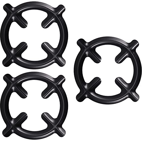Support de Brûleur à Gaz 3 Pièces en Fer Noir pour Gazinière