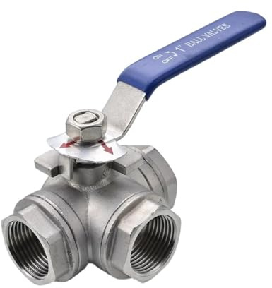 CNTUSRXT Stainless Steel Switch Ball Valve 1/2 inch BSP Female DN15 SS304 L Type Water Ball Valve