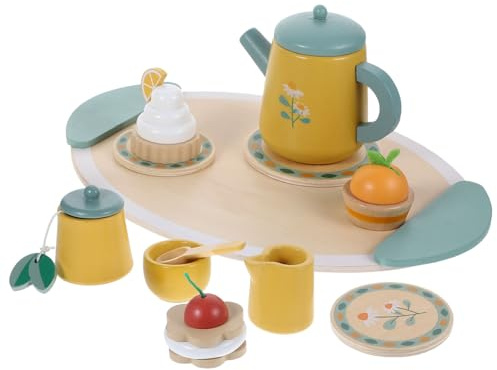 GALPADA Jouets Bois pour Service à Thé Set de Simulation de Thé pour Garçon Fille Dînette Interactive Bois pour Filles et Garçons Éducatif et Créatif pour Jeux de Rôle