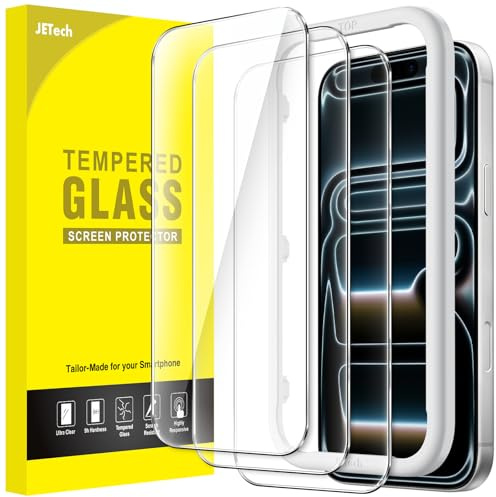 JETech Skärmskydd för iPhone 17 Pro Max 6,9-Tum, Härdat Glasfilm med Enkelt Installation Verktyg, 9H Hårdhet, Skal-Vänligt, 3-Pack