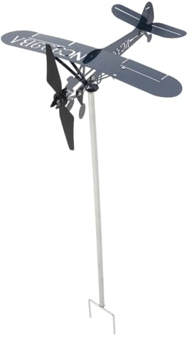 SUPVOX Segnavento in Metallo Aeroplano Banderuola Girandola per Esterni Decorazione da Giardino Mulino Vento per Casa Patio Giardino Cortile Fienile