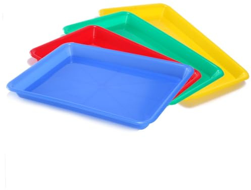 ELAYARD 5 Piezas Bandejas Rectangulares de Plástico para Actividades Organizador de Juguetes y Manualidades Bandejas Apilables Ligeras y Duraderas para