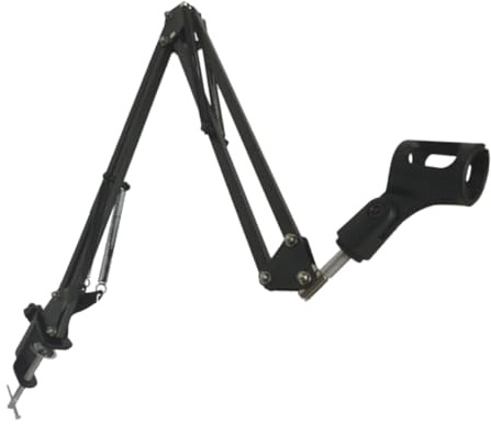 BESPORTBLE Adjustable Suspension Microphone Stand with Heavy Iron Base Load Bearing Folding Boom Arm Table Bracket Holder for Studio Recording Broadcasting Streaming and Video Conferencing