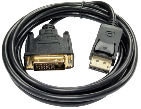Yiranfuyao DP to DVI HD Adapter Cord, 1.8M High-Definition 1080p, Gold-Plated DP to DVI Cable, DP Male to DIV 24+1 Male High-Speed Adapter for TV, Monitor, Desktop, Notebook, Projector