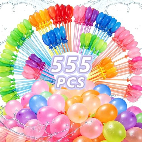 POP lina Wasserbomben Selbstschließend, 555 Stück Schnellfüller Wasserbombem, Buntes Wasserballons, Wasserbombem Selbstschließend für Strände, Poolparty und Sommerparty