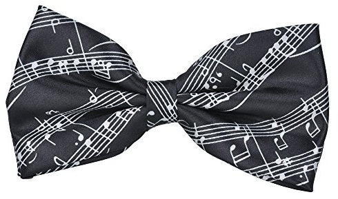 Vorgebundene Fliege mit Musiknoten-Design von Punk, zum Selbstbinden, 6 Farben, tolles Geburtstagsgeschenk, für formale Anlässe und Freizeit Schwarz