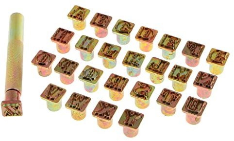 F Fityle 1 Satz Schlagbuchstaben Schlagstempel Alphabet A~Z 1,5cm für Lederarbeiten, Holz