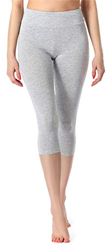Merry Style Leggings 3/4 Pantaloni Capri Donna MS10-220 (Mélange, L)