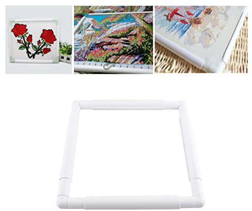 Kvadratisk broderiram, plast rektangel sy däck sy ram för gör-det-själv sömnad korsstygn quiltning (27,9 x 27,9 cm)