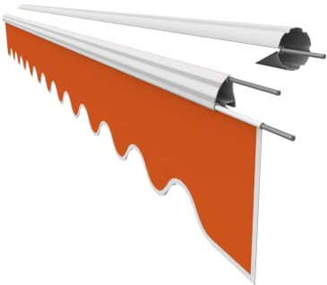 VANA Markisenstoff Volant für 6 m Markise Ersatzstoff Markisentuch Bespannung Sonnenschutz, nur Volant, fertig genäht, Maß 5,83 x 0,21 m, Design SPD002