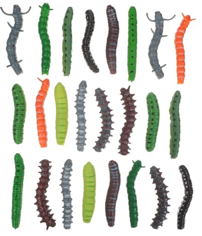 Toddmomy Lot de 24 chenilles artificielles en plastique - Jouet éducatif pour l'apprentissage de Halloween - Accessoire de blague - Style aléatoire
