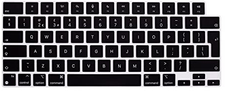 WYGCH Englische Tastaturabdeckung A2442 Silikon Schutzhülle Tastaturschutz für MacBook Pro 14 Zoll 2021 M1 Pro/M1 Max A2442 & MacBook Air/Pro Retina, 13-13,3 Zoll Notebook, EU-Layout