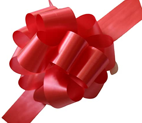 Pull Bows Large Gift Wrap Bow Florist Red Pull Bows for Gift Wrapping Wedding Cars Baskets Flower Venue Decorations Pack of 2