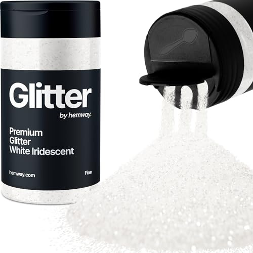 White Iridescent Glitter Shaker, 130g Fine Glitter, Crafts 1/64 Metallic Flake White Sequins, Resin & Epoxy Crafts, Decorating, Halloween, Christmas Nail, Face, Hemway