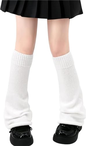 Olreco Kawaii Beinstulpen, Y2K Harajuku Beinwärmer für Mädchen und Frauen, Gyaru Cutecore Lolita Zubehör, Gothic Socken, B Weiß, Einheitsgröße