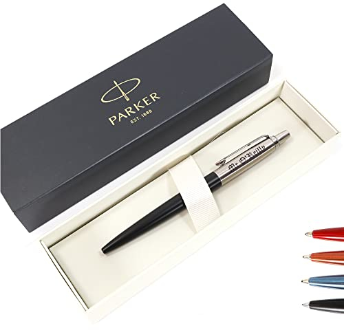 Personalisierter Parker Jotter Bond Street Kugelschreiber Stift + Geschenkbox | Schaffen Sie ein ganz einzigartiges Geschenk | Lasergravur - schwarz