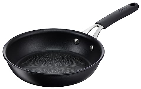 Lagostina Tempra, Padella 20cm con Rivestimento in Titanium Antiaderente Antigraffio, Fondo in Acciaio Inox, Manico Rivettato in Acciaio e Silicone, per Tutte le Fonti di Calore Inclusa Induzione
