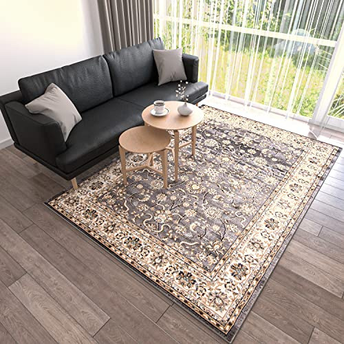 Mazovia Orientalisch Teppich - Traditioneller Teppich für Wohnzimmer, Esszimmer - Orient Teppiche Ornament - ÖKO-TEX Wohnzimmerteppich Grau - 200 x 300 cm