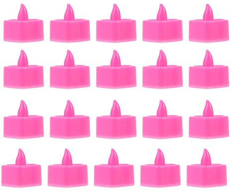 DOITOOL 24stücke Herzförmige -kerzenlampe Flammenlose Batteriebetriebene Teelichter Für Romantische Anlässe Für Hochzeiten Valentinstag Und Wohnraumdekoration