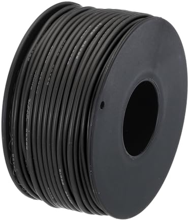 QUARKZMAN 22AWG Kabel Elektrischer Draht 0,33 mm² Verzinntes Kupferkabel 30 Meter, Stromkabel Hohe Temperatur Leitung Erdkabel Litzenkabel Elektro Klingeldraht für Kfz Kabelkanal, Schwarz