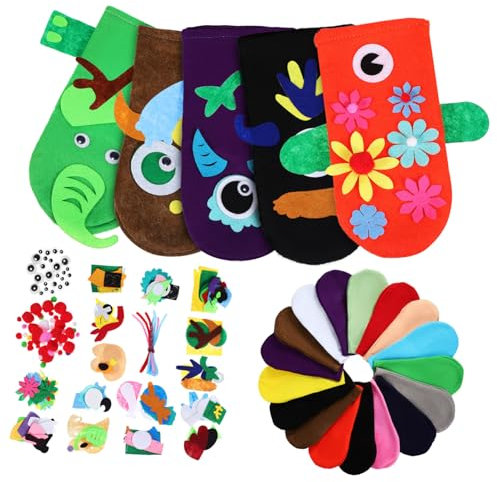 Vaguelly Kit De Marionnettes à Main Feutre Jouets De Narration Créatifs Accessoires De Performance Marionnettes Animales Soi-même