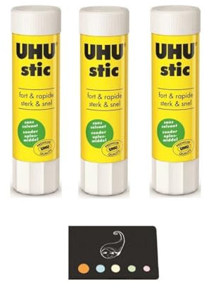 Lot De 3 Tubes De Colle Blanche 40g Par Tube + 1 Index Adhésif Blumie (3 Colles)