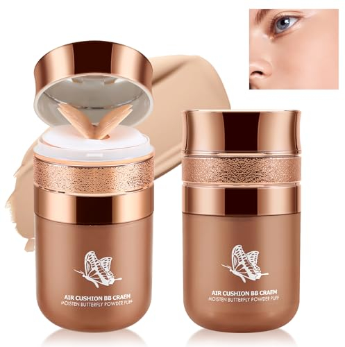 Boobeen Air Cushion BB Cream, leichte feuchtigkeitsspendende Foundation Face Makeup, Natural Matte Concealer Conceal & Brighten Nude Base Primer Cream Long Lasting