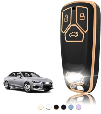 TOOMUME Schlüsselhülle TPU, Autoschlüssel Hülle Passt für Audi A4 S4 RS4 B9 A5 S5 RS5 F5 A3 A6 A7 A8 A4L A6L Q2 Q3 Q5 Q7 SQ5 SQ7 S7 R8 4M D5 TT TTS, Schlüsselcover Schutz Schlüsselgehäuse - Smart Key