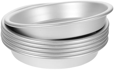 ABOOFAN 6pcs Aluminum Alloy Cake Tin Metal Molds for Baking for Making Mini Cakes Puddings and Desserts at Home Party