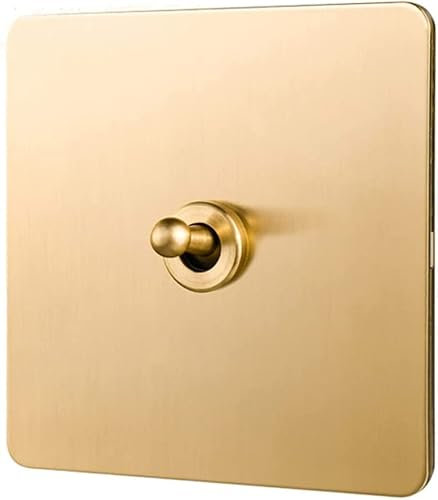 VDCVADKYE Interrupteur à Bascule, Interrupteur Mural de Luxe en Laiton for éclairage de contrôle Interrupteur à Levier dissimulé for la Maison Un Ouvert Dual86 Type intermédiaire(1 Gang)