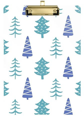 Merry Christmas Trees Klemmbretter A4 Größe 31,8 x 22,9 cm Klemmbrett Ordner mit niedrigem Profil Clip für LKW-Fahrer Bürobedarf