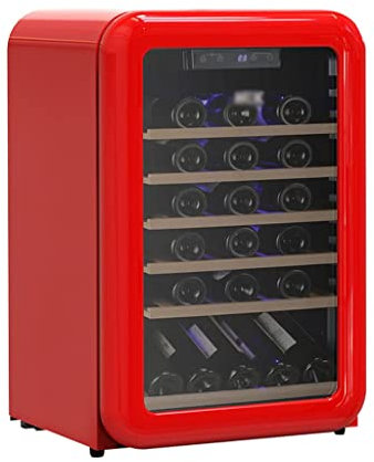 Caves à vin autonomes Armoire à vin à température constante, réfrigérateur 115 litres, mini réfrigérateur 4 ℃-22 ℃, étagère en bois de hêtre importé à 6 couches, verre à trois couches + revêtement Low