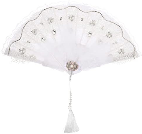 HOMOCONO Dancing Performance Plume Fan Eleganter Faltfächer Für Hochzeiten Partys Und Aufführungen Handgefertigt Mit Und Federn Foto-Requisite Für Unvergessliche Anlässe