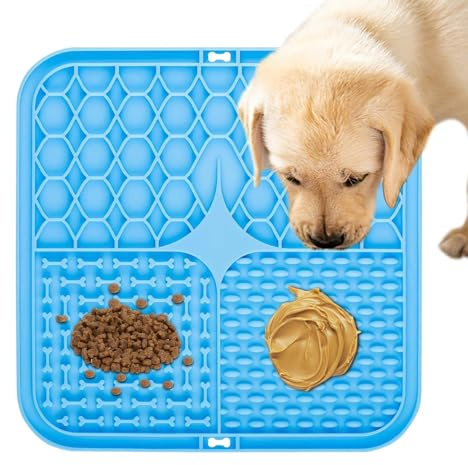 Alfombra de lamer para perros, alfombra de lamer para perros - Cojín de silicona para lamer para mascotas - Juguetes de dulces para perros con ventosa, juguetes de enriquecimiento seguros para chio