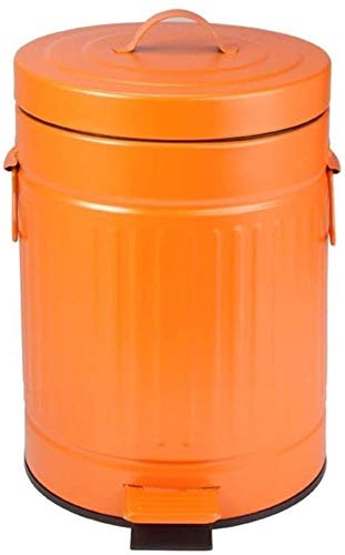 Pattumiera da 12 Litri, pattumiera a Pedale in Stile retrò per la casa, Soggiorno, Arancione/Viola, Creativa, per Il Bagno, Facile da Pulire (Dimensioni: 12 l, Colore: Arancione)