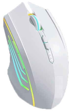 ROSEEONNE Souris Gamer Souris sans Fil 2,4GHz, Dispositif de pointage Optique Ergonomique, 7 Boutons, 2400DPI, Batterie, Affichage sans Fil Souris(Wit)