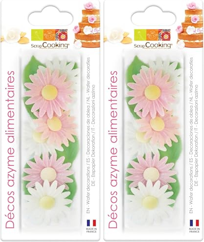 Scrapcooking 6 Marguerites + 6 Feuilles Vertes Azyme 26 G (Lot de 2)