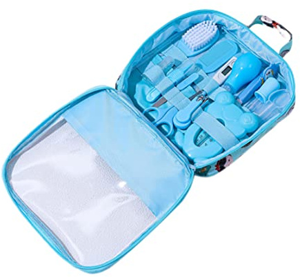 Kit de Aseo para Bebés, Kit de Aseo y Cuidado de la Salud para Bebés, Aspirador Nasal, Cortauñas, Juego de Cepillos para el Cabello, Cuidado de Limpieza Diaria para Recién Nacidos, 13 Piezas/Juego, E