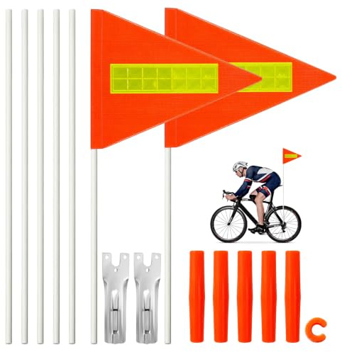 Luminor Peak 150 cm Reflektierende Fahrradflagge, Fahrrad Wimpel, Verstellbarem Fahnenmast, Sicherheitswimpel für Fahrradanhänger, Fahrrad Fahne, Sichtbare Warnflagge für Roller und Fahrräder